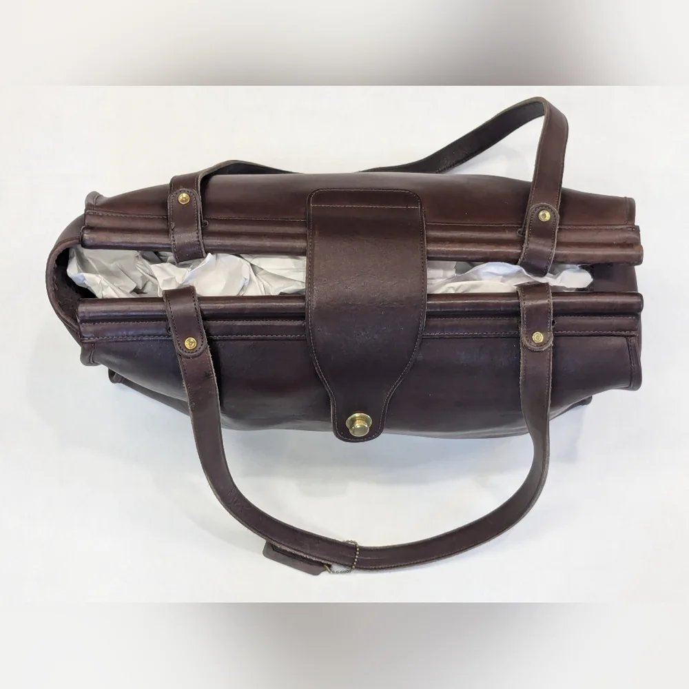 Vintage Coach Brown Leather Tote Bag - Picture 13 of 16